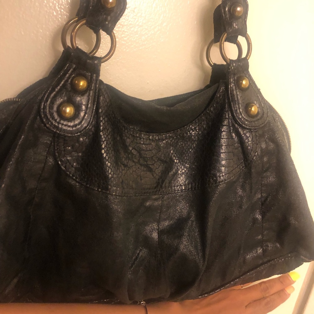 Express suede purse black size medium large